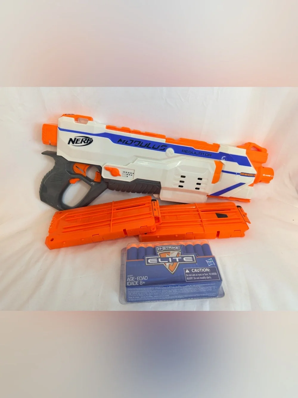 NERF N-Strike Modulus Regulator Blaster w/ Scope, Attachments, Mags-
